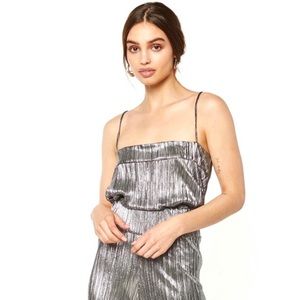 NEW FLYNN SKYE SILVER METALLIC CROP TOP
